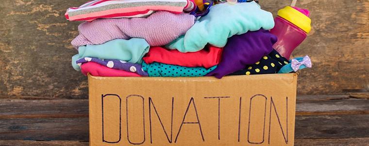 Donation box filled with clothes