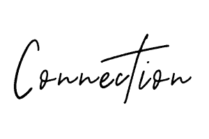 handwritten font which reads "connection"