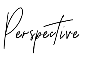 handwritten font which reads "perspective"